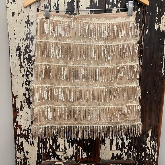 Women’s EUC Forever 21 Beaded Champagne colored skirt. Size Small. - Picture 3 of 7